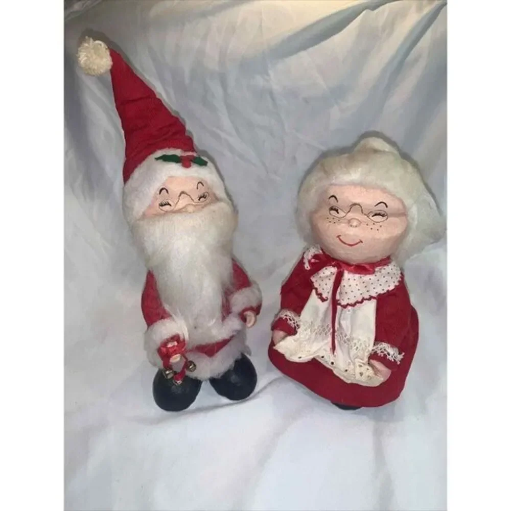 Vintage Mr & Mrs Santa Claus Figures 9